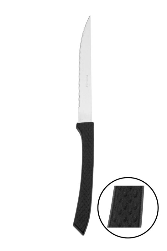 ETERNUM 762 COUTEAU STEAK BASIC POINTU MANCHE NOIR DESIGN *POINT*