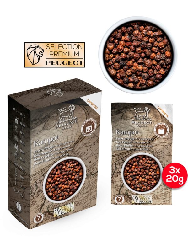 PEUGEOT MAESTRO POIVRE KAMPOT CAMBODGE ROUGE 3X20G
