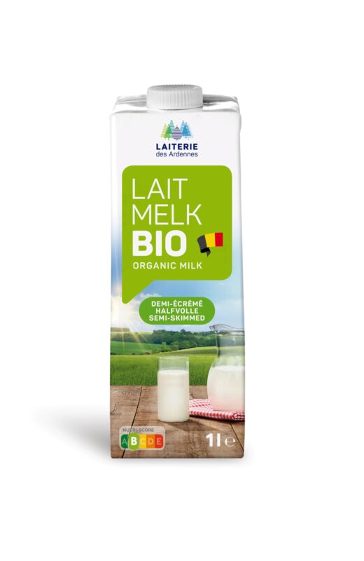 LAITERIE DES ARDENNES LAIT BIO DEMI ECREME BOUCHON A VISSER 6 X 1L