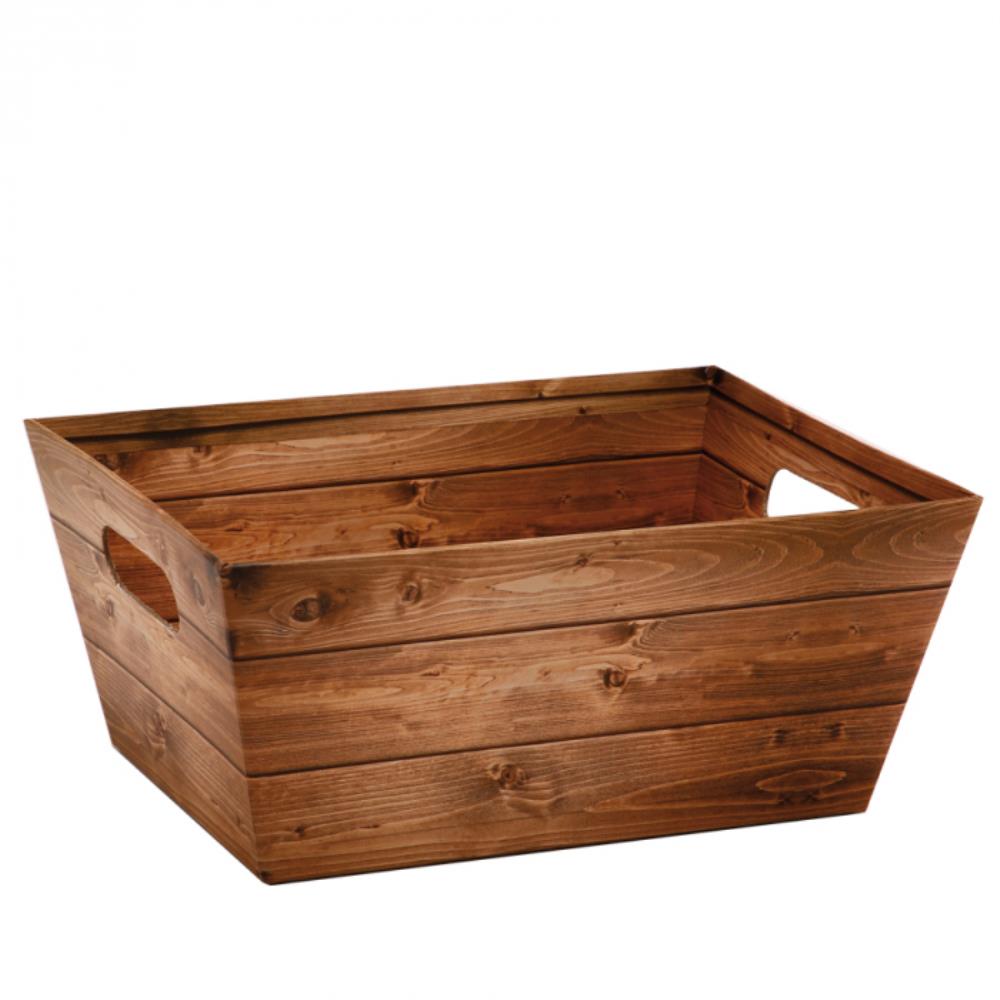 CESTO CARDBOARD BASKET IMITATION WOOD 275X210X120MM