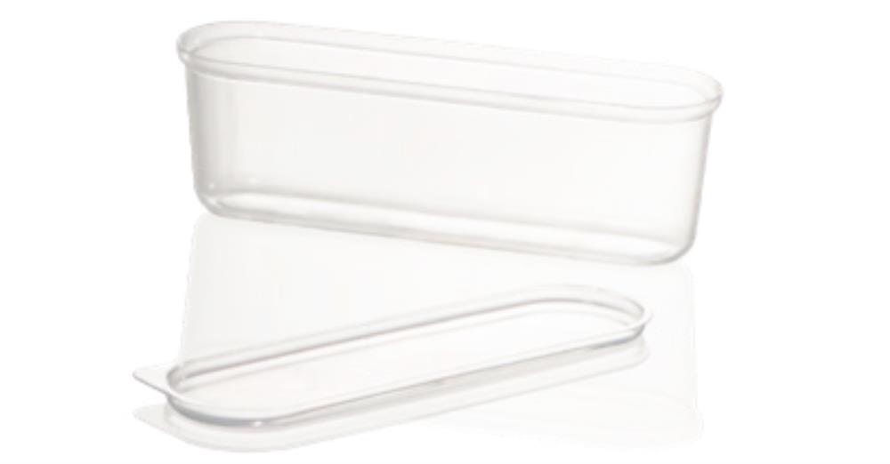 "ECLAIR" GLAZEN DEKSEL RECYCLEBAAR PLASTIC VERPAKKING VAN 100 STUKS