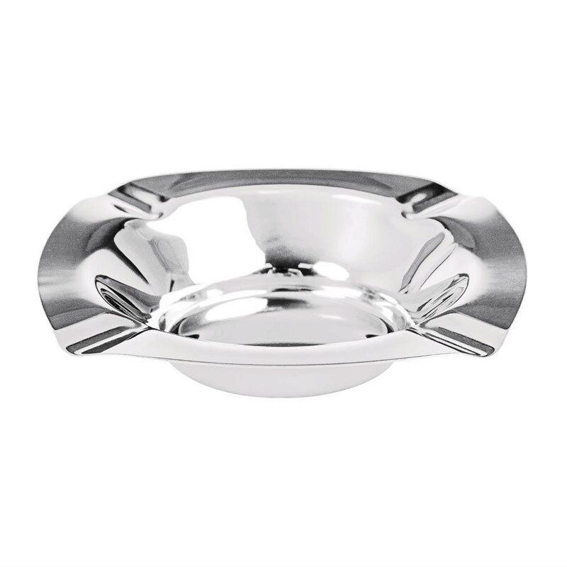  LIGHTWEIGHT STAINLESS STEEL ASHTRAY 12X12CM