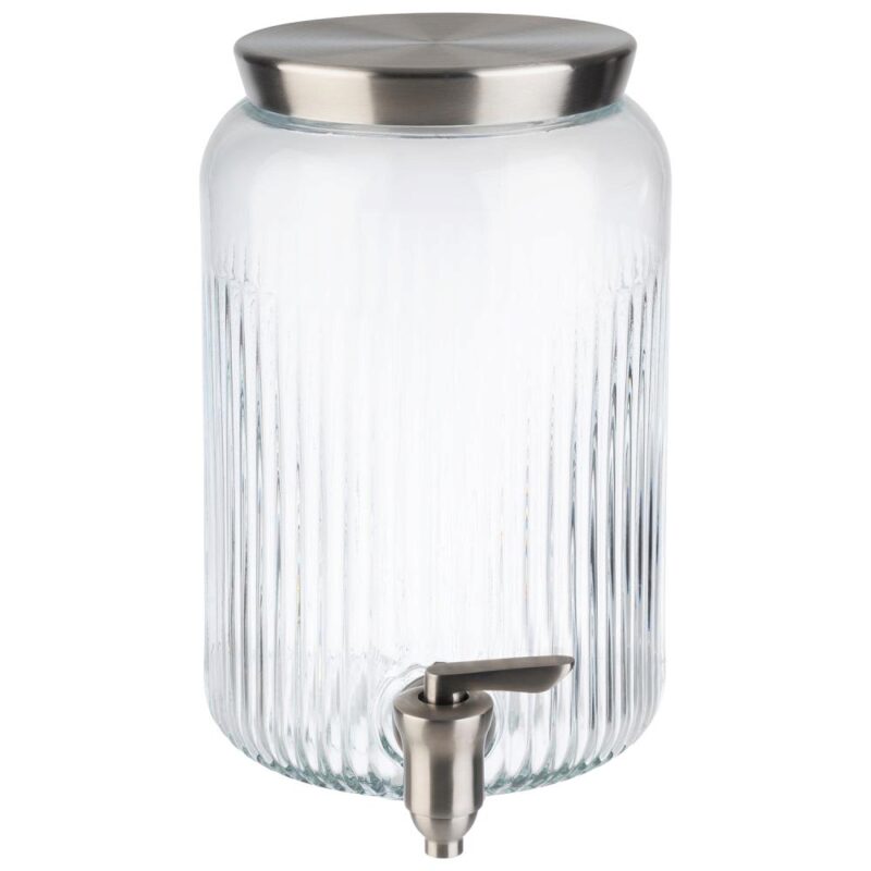 APS 3.8L GLASS BEVERAGE DISPENSER WITH STAINLESS STEEL TAP & LID