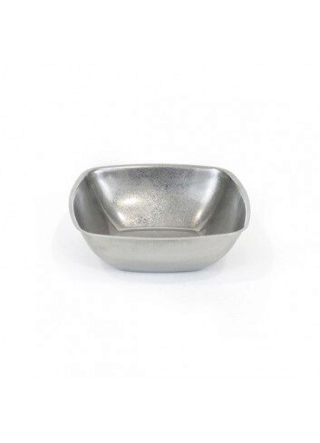 VINTAGE STAINLESS STEEL SQUARE SALAD BOWL 14X14X5CM