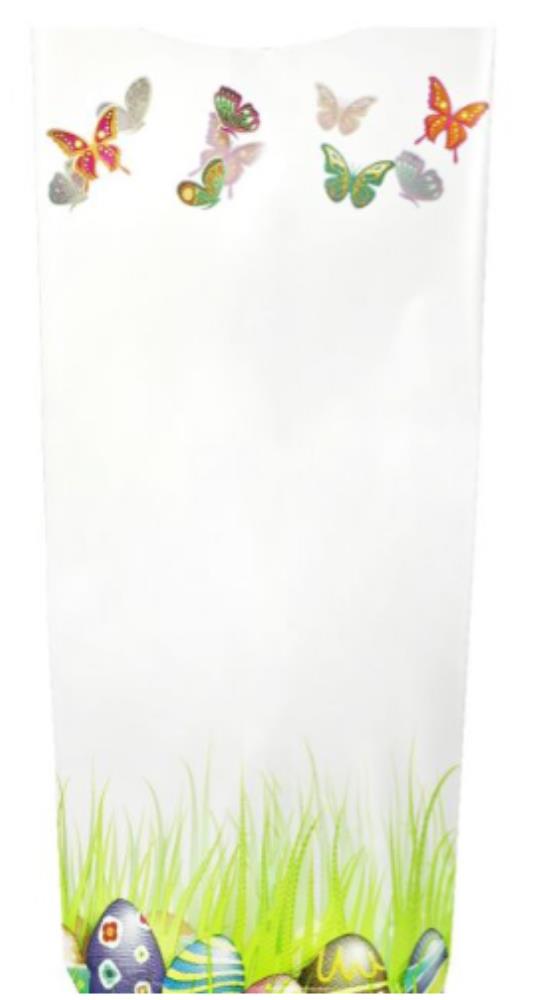 KRUISBODEMTAS 100X260MM EIERENJACHT OPP 35MY MET TRANSPARANTE KARTONNEN BODEM DOOS 100 STUKS