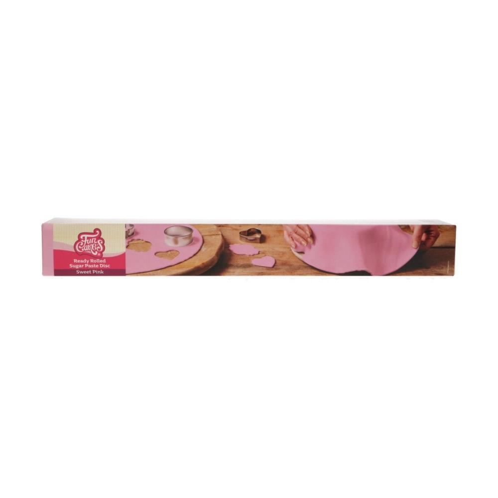FUNCAKES READY TO ROLL PINK SUGAR DOUGH ROUND Ø 36CM 430GR