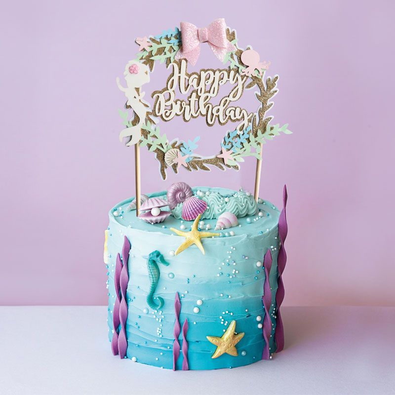CAKE TOPPER HAPPY BIRTHDAY MERMAID
