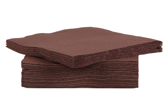 C&T PROF COCKTAILSERVETTEN CHOCOLADEBRUIN 25X25CM 40 STUKS