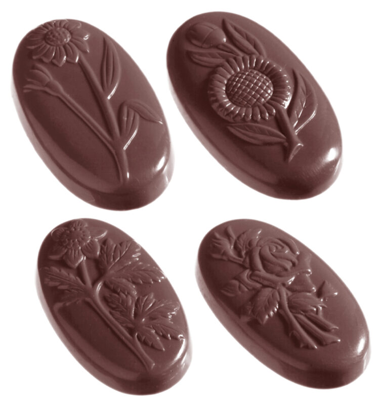 MOULE À CHOCOLAT FLEUR OVALE CARAK CW1188 10G 2X7- 5.3X3XH0.9CM - DIFFERENTS MODELES