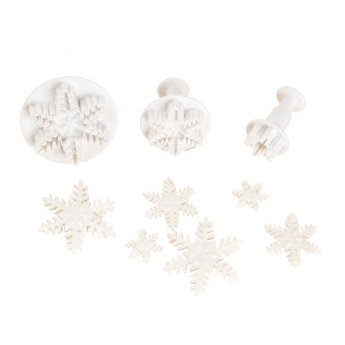 *FF* 1030257 EMPORTE PCES FLOCON DE NEIGE2.5CM - 4CM - 5.5CM SET DE 3 PCES ***S/CD***