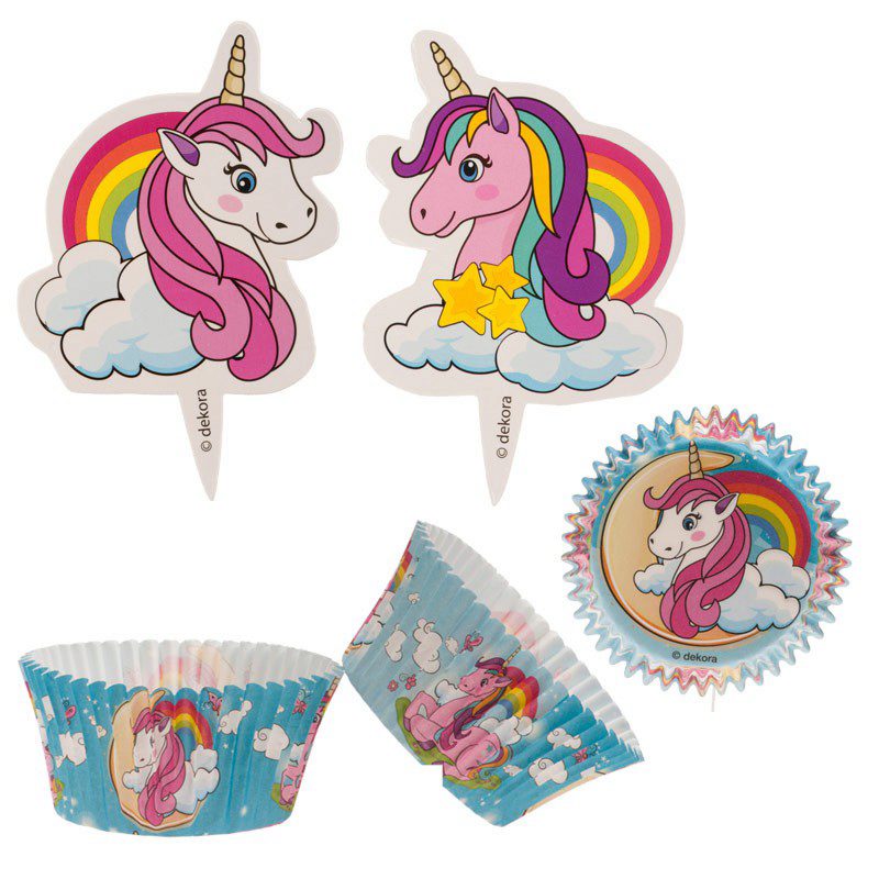 339252 DEK CUPCAKE DOOSJE UNICORN 24 STUKKEN (6)=BLISTER