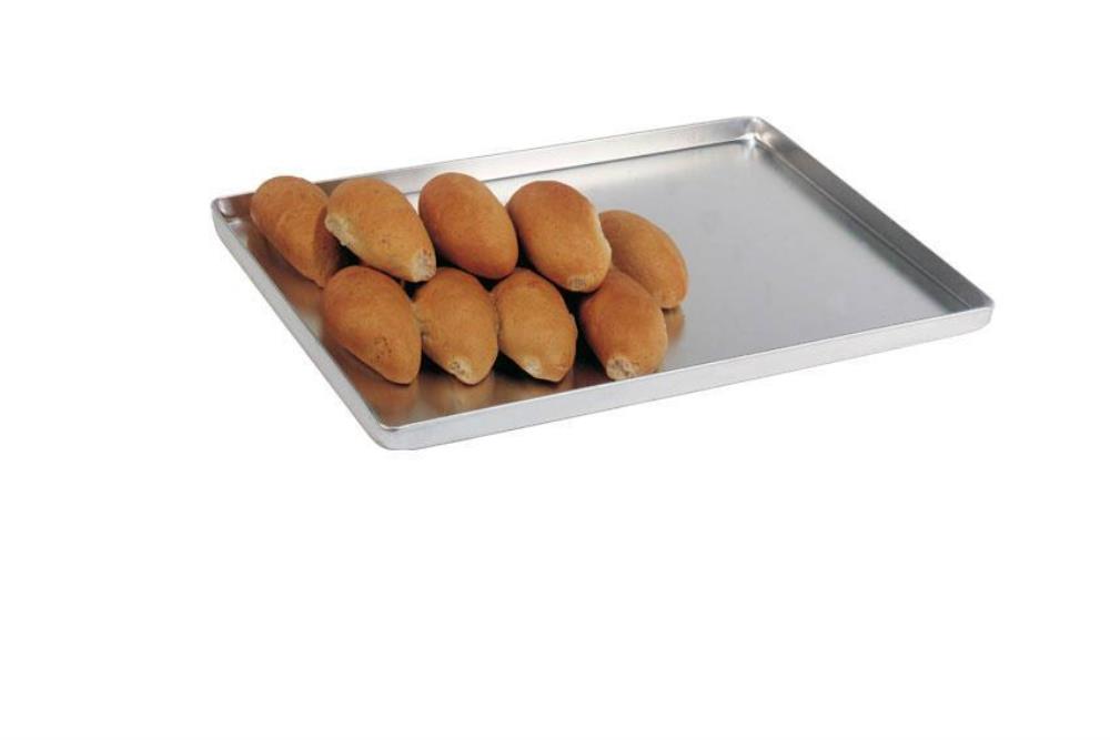 SILVER MATT ALUMINUM TRAY 60X40H1CM 90° PLEATED EDGE