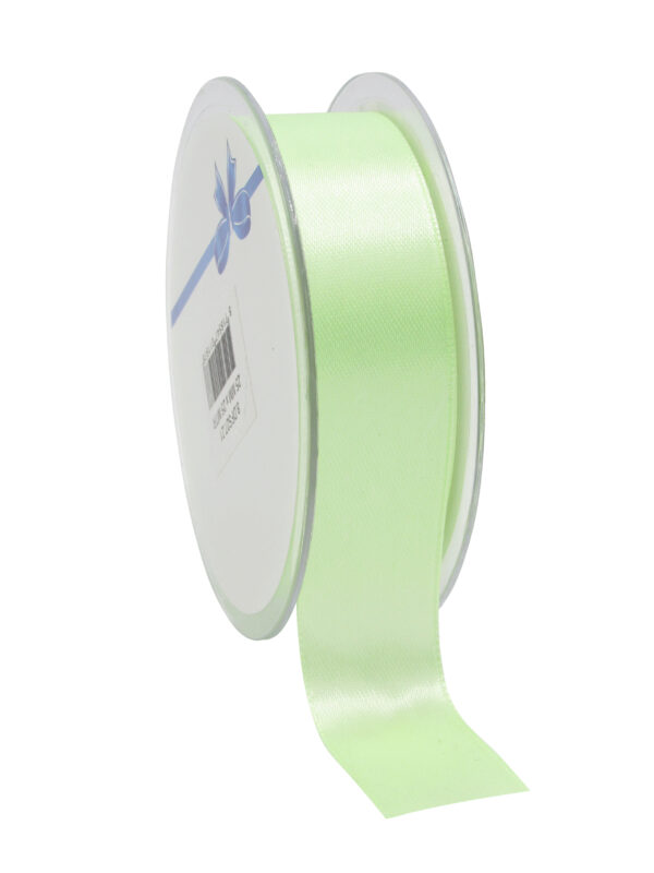LIGHT GREEN DOUBLE-SIDED SATIN RIBBON 25MM X 25M