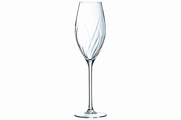 CRISTAL D'ARQUES SWIRLY GLASS CHAMPAGNE FLUTE 24CL