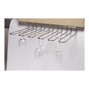 CHROME GLASS RACK 46X32CM 5 LINES OF 4 GLASSES DOUBLE HANGING
