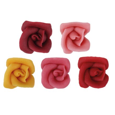 *FF*1061404 ROSES FEUILLES CARRÉES 3,5CM 30PCES ***S/CDE***