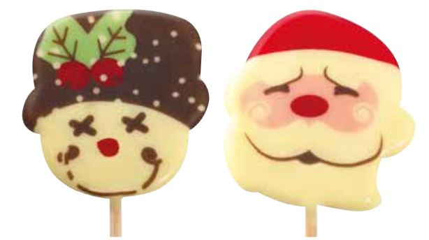 065276 PCB KERSTLOLLIPOP BLISTERS VOOR 45 PRINTS Ø 5,4 CM EN STICKS 9 STUKS ***S/CD***
