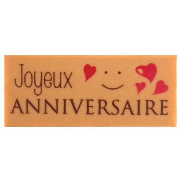 050150 PCB RECTANGLES CBC JOYEUX ANNIVERSAIRE 6X2.5 CM 75PCS ***S/CD***