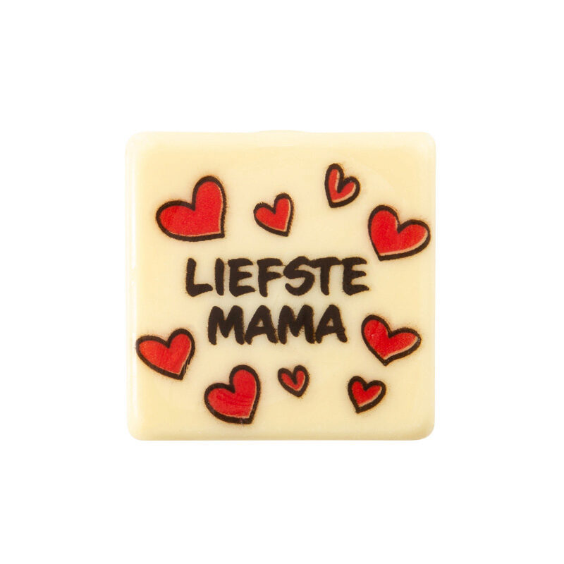2011072 LIEFSTE MAMA SQUARE PLATE 3CM WHITE CHOCOLATE 120 PCES ***ON ORDER***