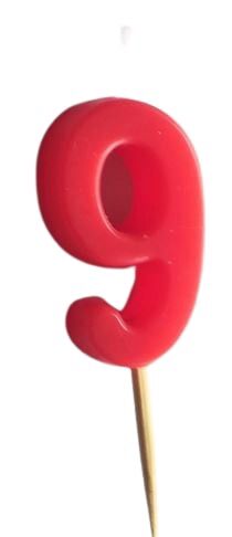 BOUGIE CHIFFRE PM PIC ROUGE N°9 12PCES