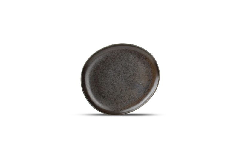 F2D BLACK CERES OVALIZED PLATE 21X18.5XH2CM - 604600