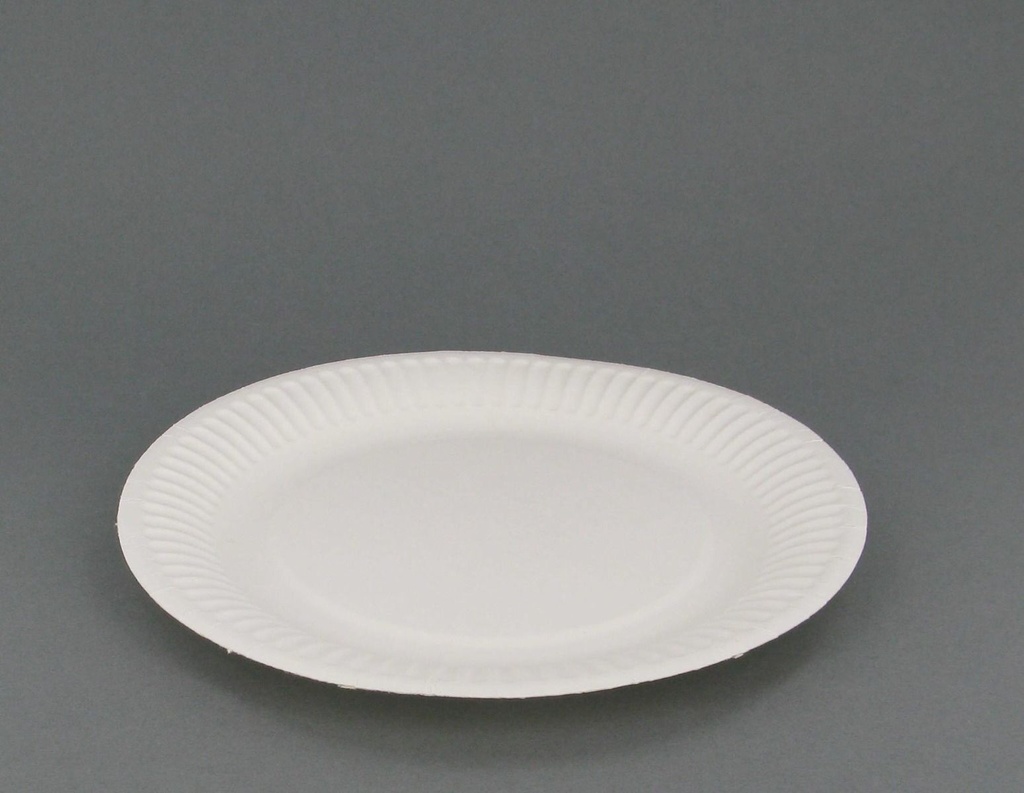 WHITE CARDBOARD PLATES DIAM 21CM FOST+INCLUDED 250PCS