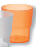 POLY CUP GLASS 20CL ORANGE