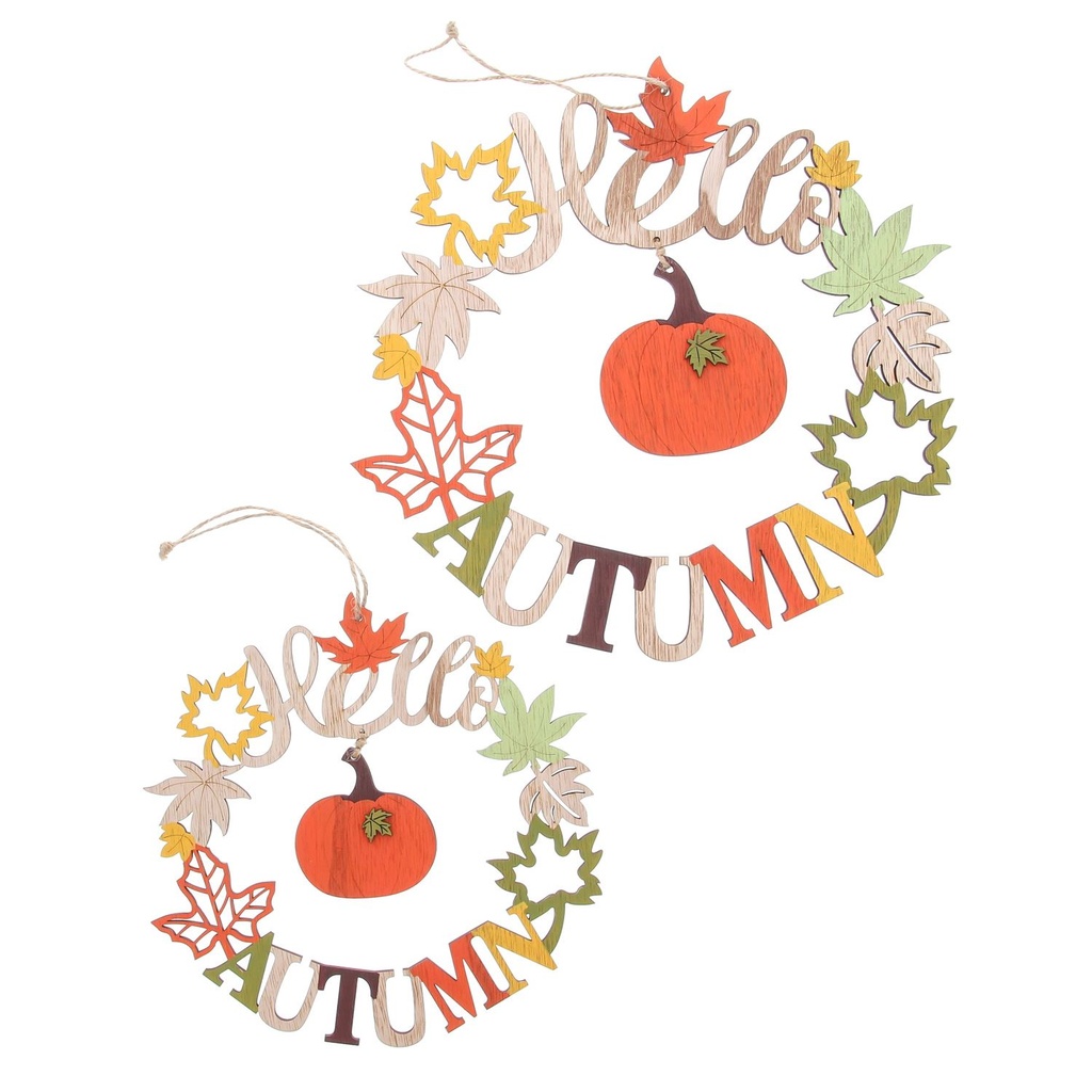 HELLO AUTUMN HANGING WREATHS "MUSKY" 2 ASSORTMENTS