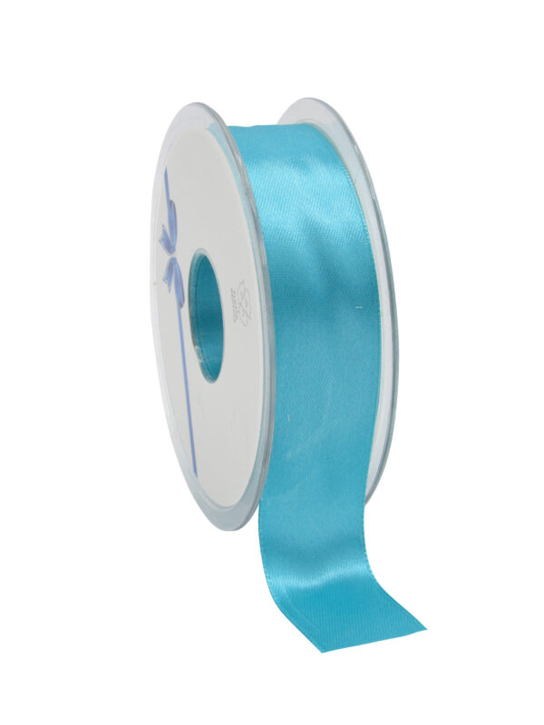 TURQUOISE SATIN DOUBLE-SIDED RIBBON 25MM X 25M