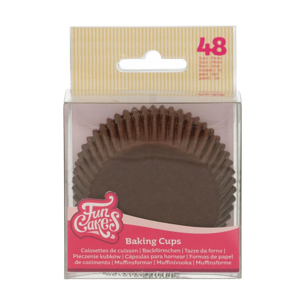 FunCakes Cupcakevormpjes Bruin 48 STUKKEN =BLISTER