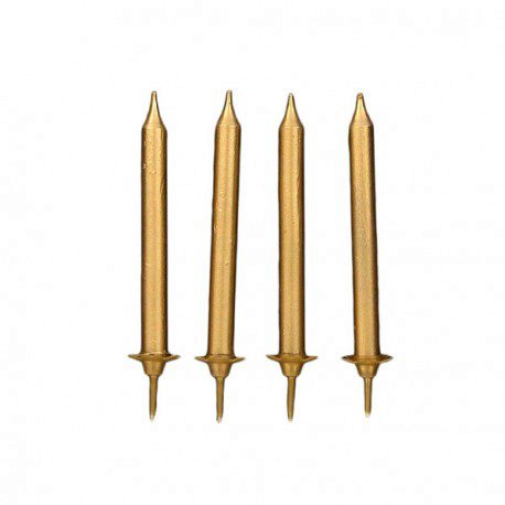 BOUGIES ET BOBECHES DOREES 12 PCES + 12 PCES