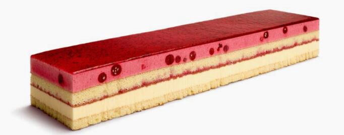 B168 BAVAROIS STRIP SYMPHONY RED FRUIT BAKED 36X8CM 800GR