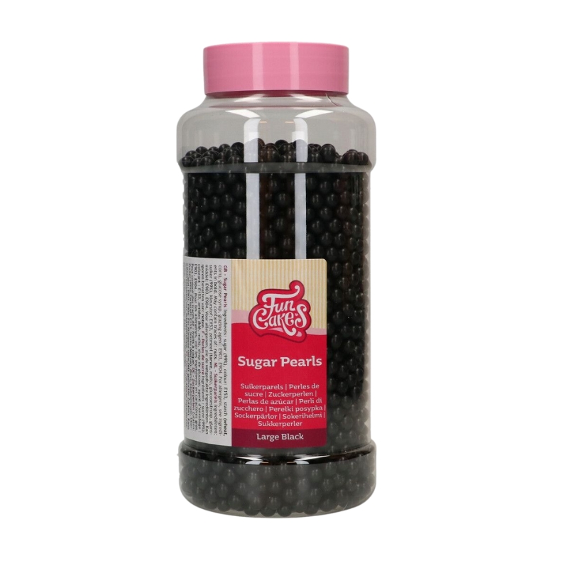 FUNCAKES LARGE BLACK SUGAR PEARLS 7MM 800GR