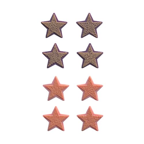 088150 PCB COLORED STARS RELIEF FINESSE 3.6X3.5CM 96PCS ***S/CDE***