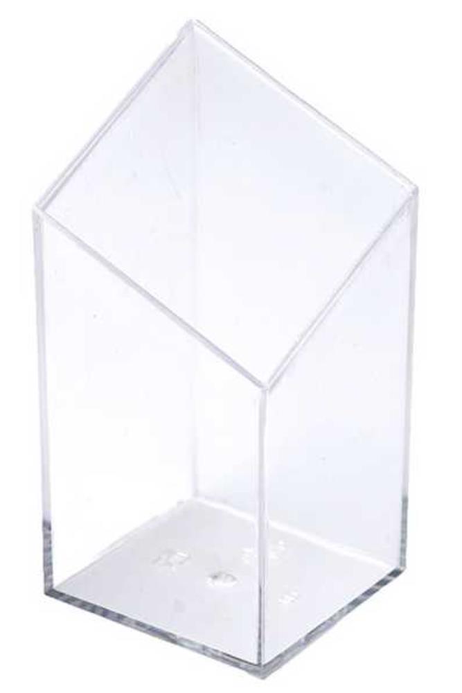 TRANSPARANT DIAMANTVORMIG GLAS 60ML 4,2 CM X 4 CM X 7,8 CM VERPAKKING VAN 20 STUKS