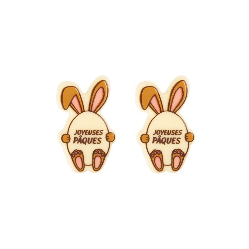 2069154 JOYEUSES PÂQUES BUNNY EGG PLAQUE 45X30MM 125PCS