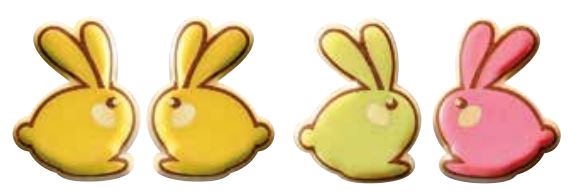 061162 PCB MINI KONIJNEN CB 6 ONTWERPEN 2,5X1,9 CM 252 STUKS ***S/CD***