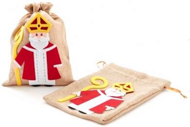 NATUURLIJKE TAS MET SINT-NIKLAAS 200X270MM