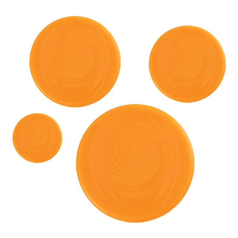 1034394 ORANJE RONDE 1,5-2,3-2,7-3,5 CM 200 STUKS ***S/CDE***