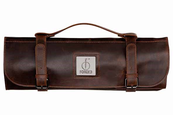 FORGED ESSENTIALS BROWN LEATHER ROLL SHEATH 16X43X4CM