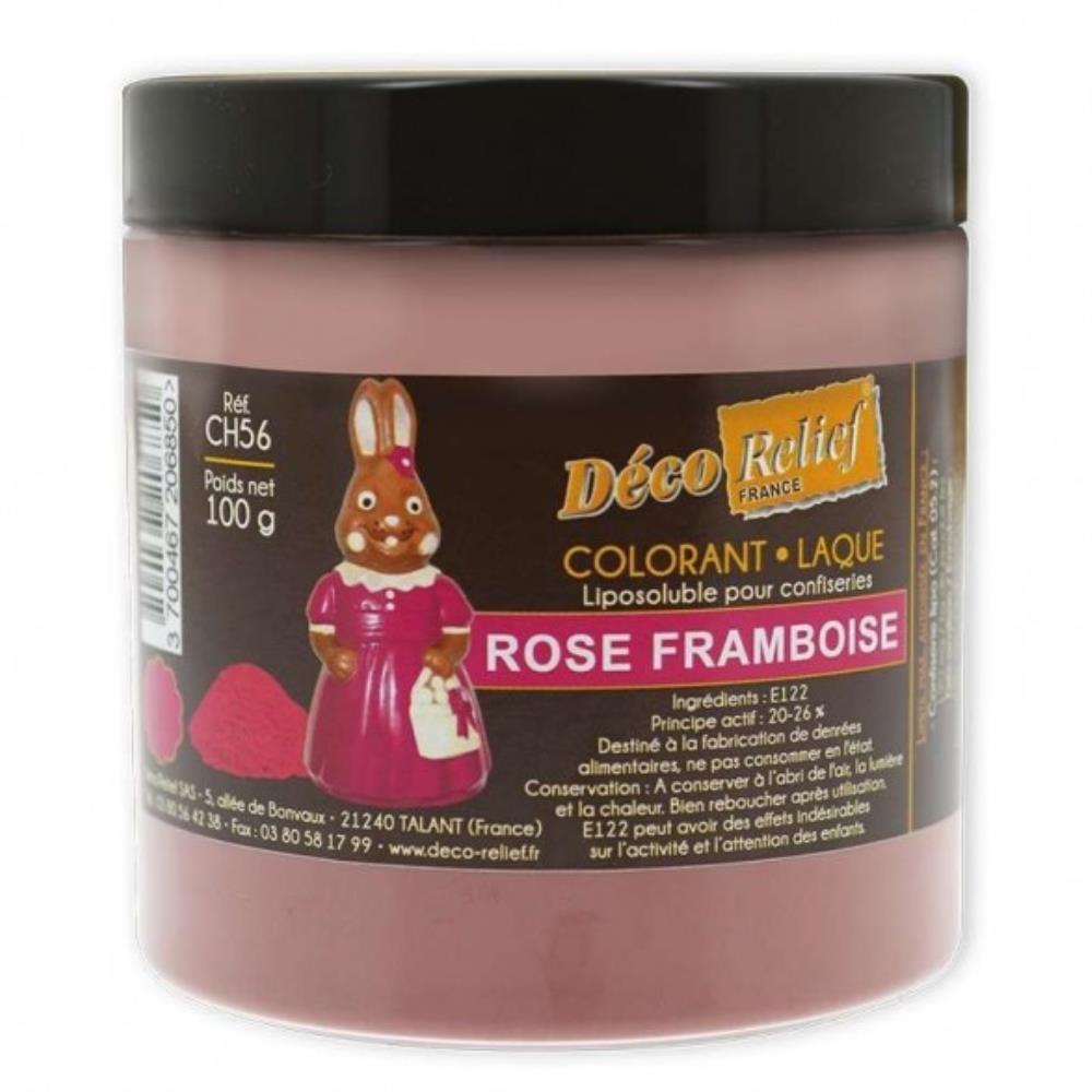 FRAMBOOS ROZE POEDER LAK KLEURSTOF VOOR CHOCOLADE 100GR =POT