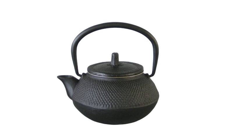 0.30L BLACK CAST IRON ENAMELED GRAINED TEAPOT