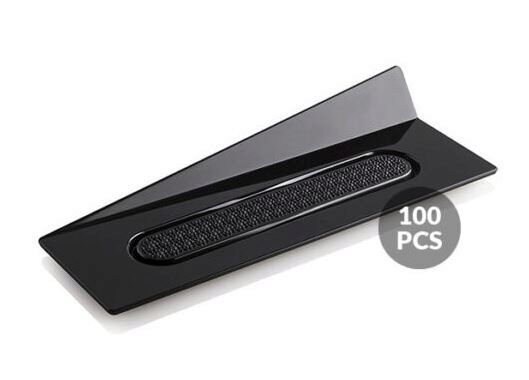 ASSIETTE/PLATEAU NOIR RECTANGULAIRE 140 X 40MM REUTILISABLE 100PCES