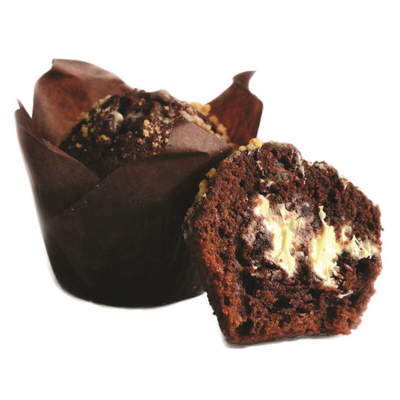 ❄️DELIFRANCE 75116 MUFFIN CHOCOLAT FOURRE CHOCOLAT   BLANC CUIT 20X90GR