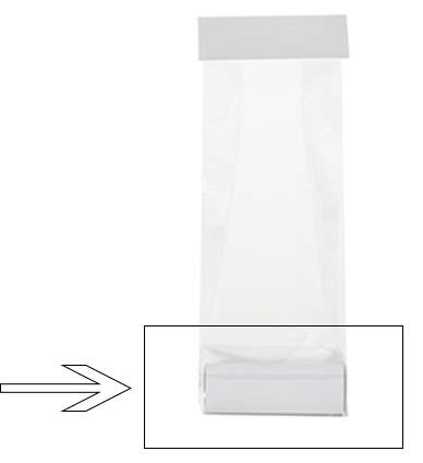 SOCLE N°8 BLANC POUR FOND SACHET 8X5X3CM 100PCS