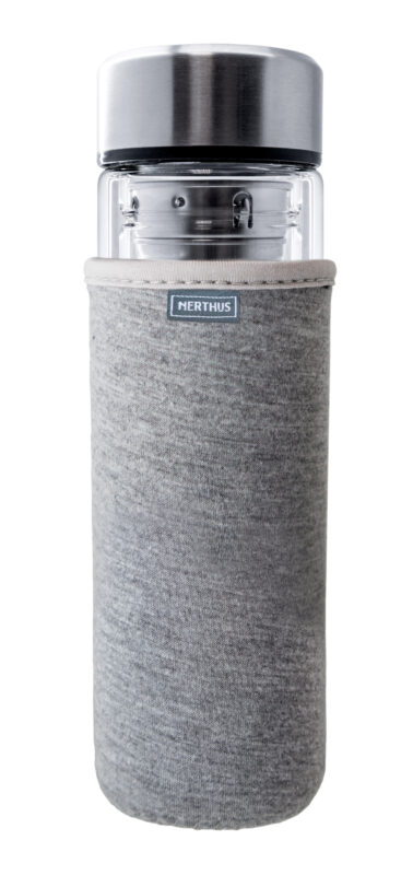 NERTHUS GLASS-NEOPRENE BOTTLE 350ML W/INFUSER W/FILTER