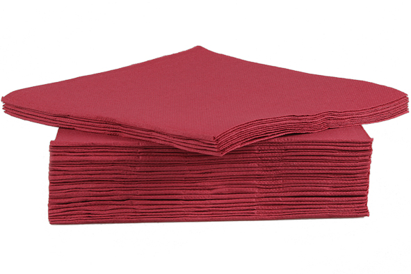 *FDS*C&T PROF SERVIETTE ROUGE BORDEAUX 38X38CM 40PCES