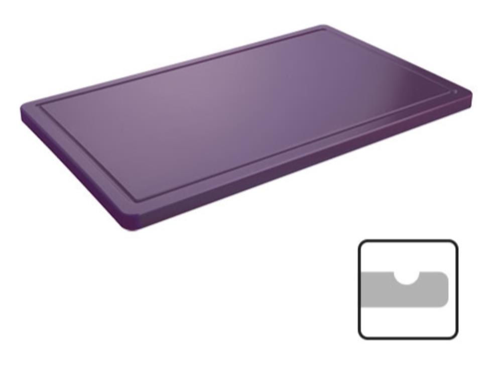 CATERCHEF POLY PURPLE BOARD 40X25X2CM WITH RIGOL