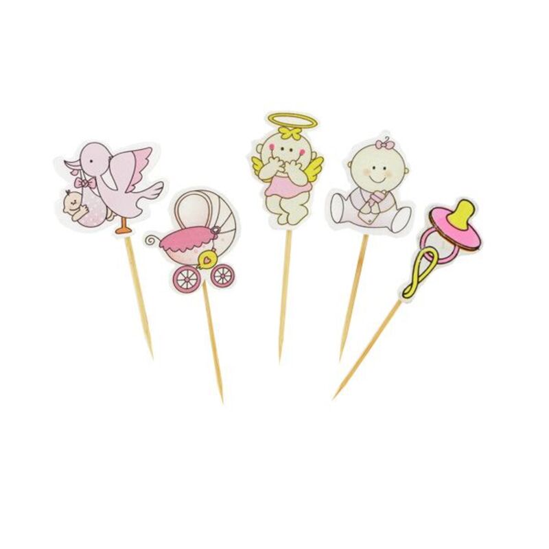 2D DECORATION ON PIC BIRTH GIRL 45MM 10PCS