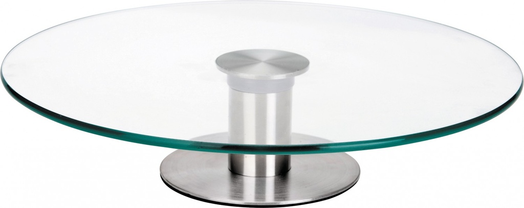 IBILI GLASS TURNTABLE 30CM STAINLESS STEEL FOOT H7CM